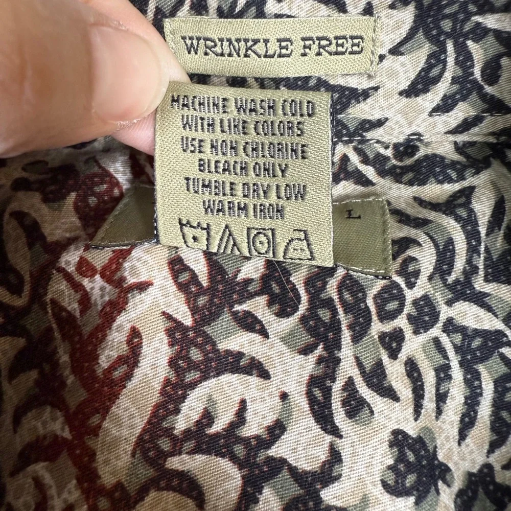Natural Issue Mens Button Down Shirt Size L Short Sleeve‎ Wrinkle Free
